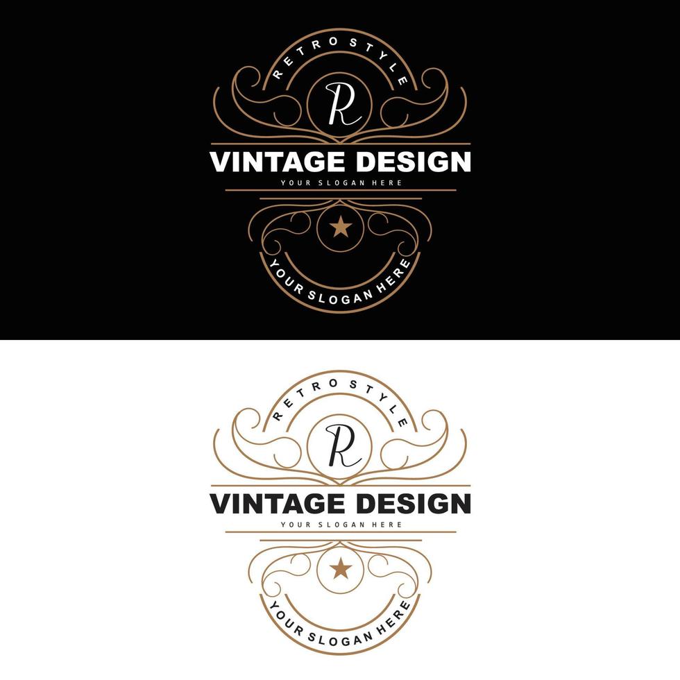 retro wijnoogst ontwerp, luxueus minimalistische vector ornament logo, met mandala en batik stijl, Product merk illustratie, uitnodiging, banier, mode