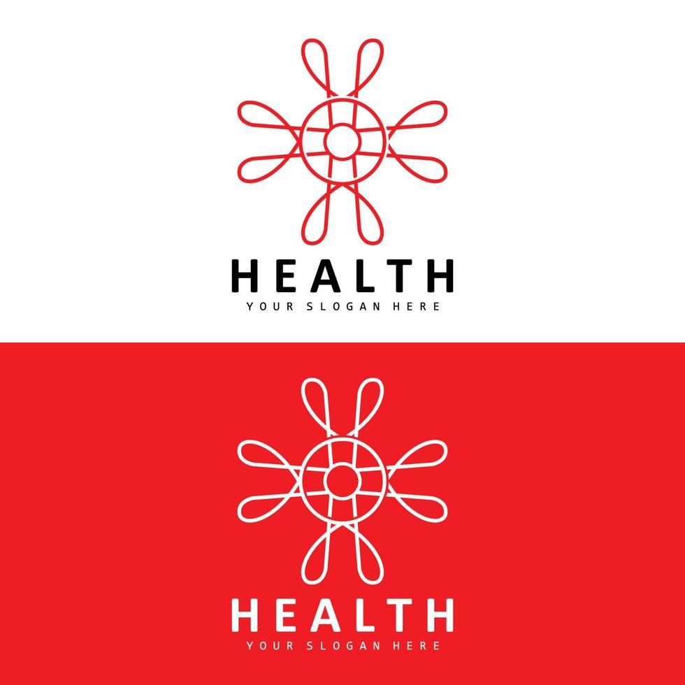gezondheidszorg logo, verpleging en welzijn ontwerp, stethoscoop icoon en gemakkelijk lijn vector Golf