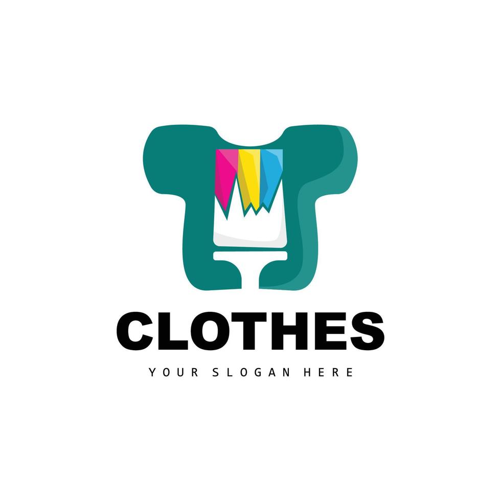 kleding logo, gemakkelijk stijl overhemd ontwerp, kleding op te slaan vector, mode, bedrijf merk en sjabloon icoon vector