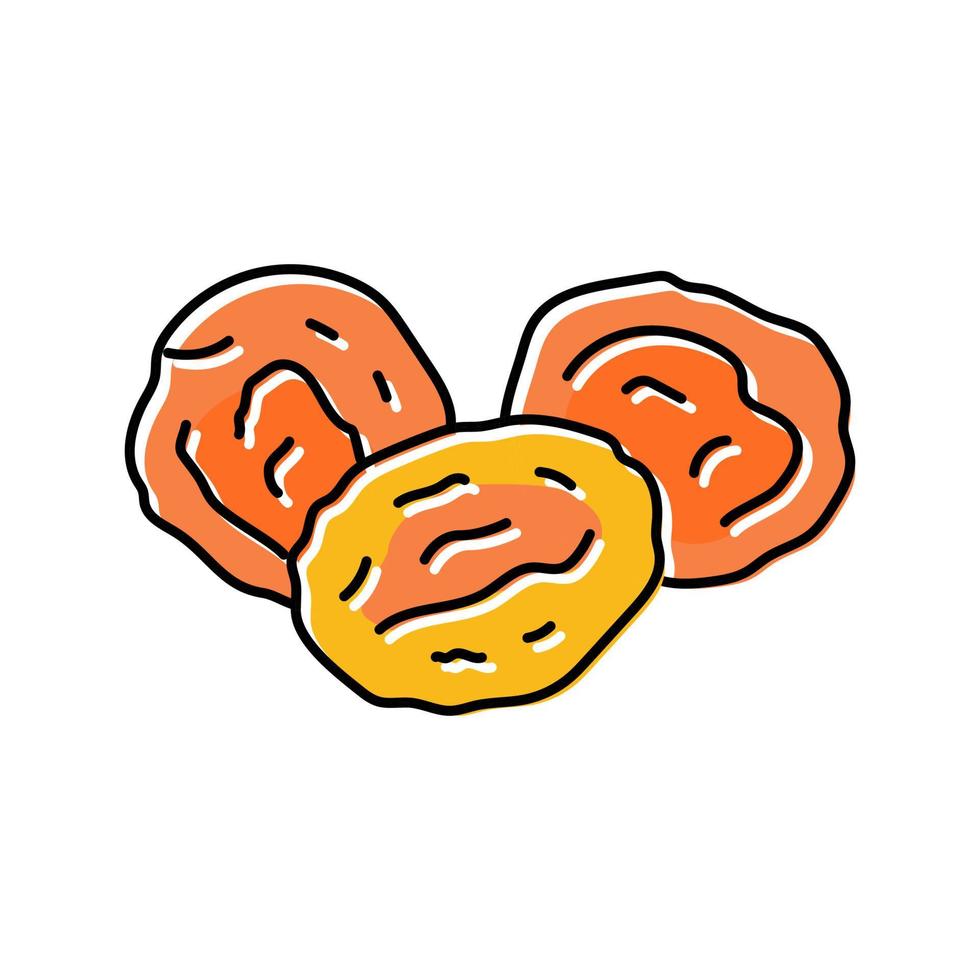 droog abrikoos fruit kleur icoon vector illustratie