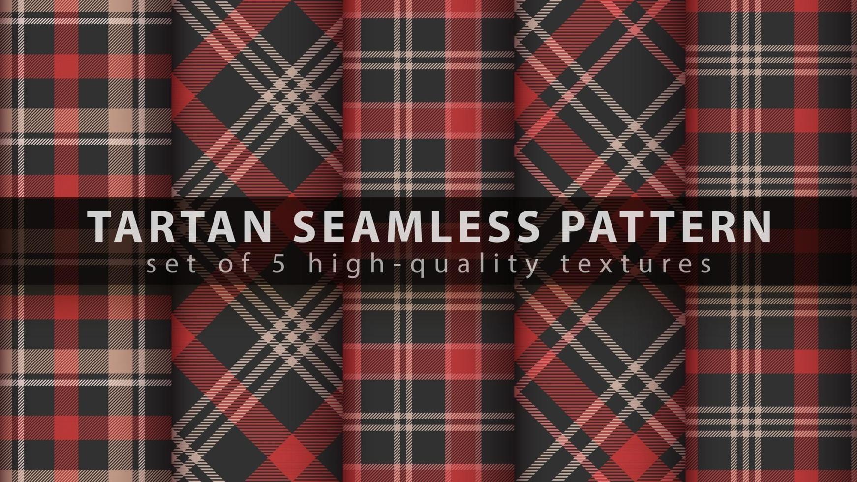 set van klassieke tartan naadloze patronen vector