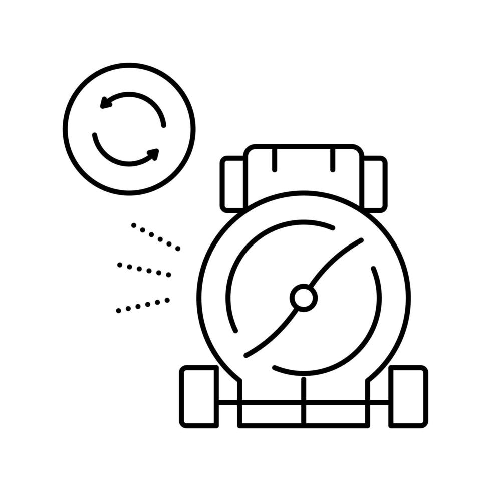 roterende mes van grasmaaier lijn pictogram vectorillustratie vector