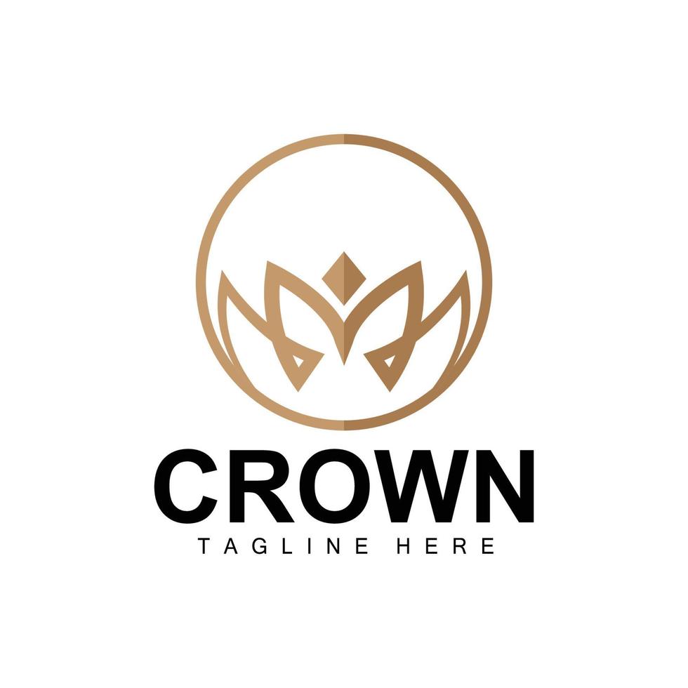 kroon logo, Koninklijk ontwerp, troon houder koning en koningin, vector icoon merk Product sjabloon gemakkelijk sjabloon