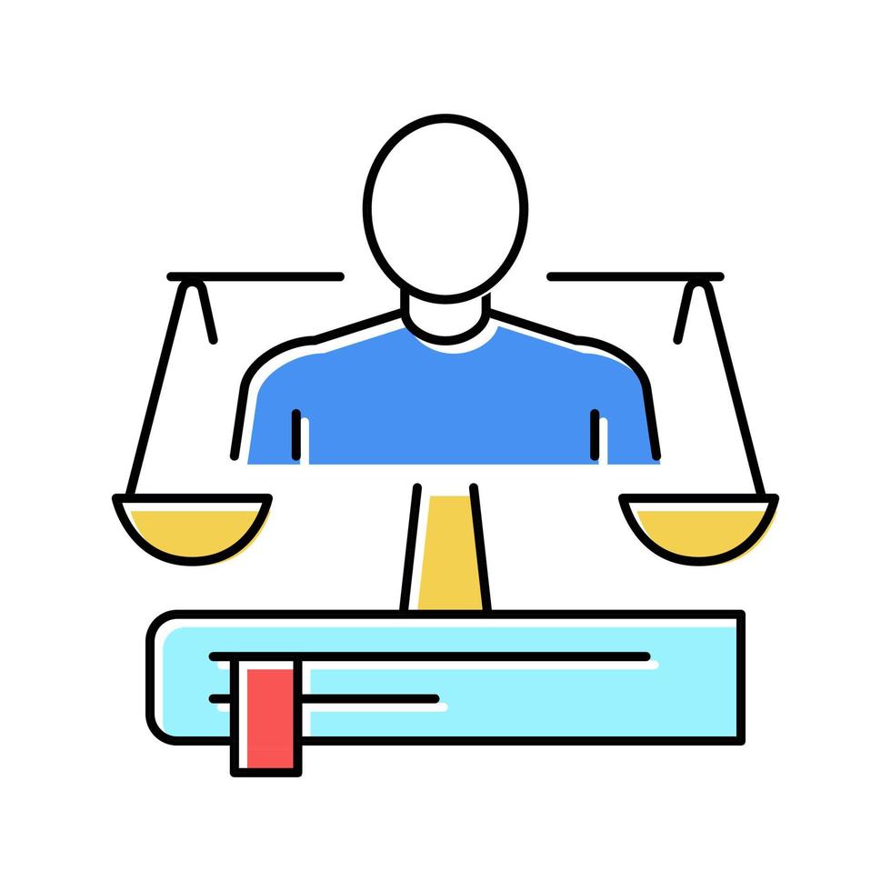 advocaat expert kleur pictogram vectorillustratie vector