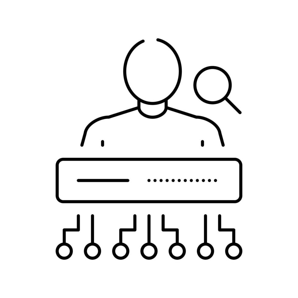 gezichtsherkenning lijn pictogram vectorillustratie vector