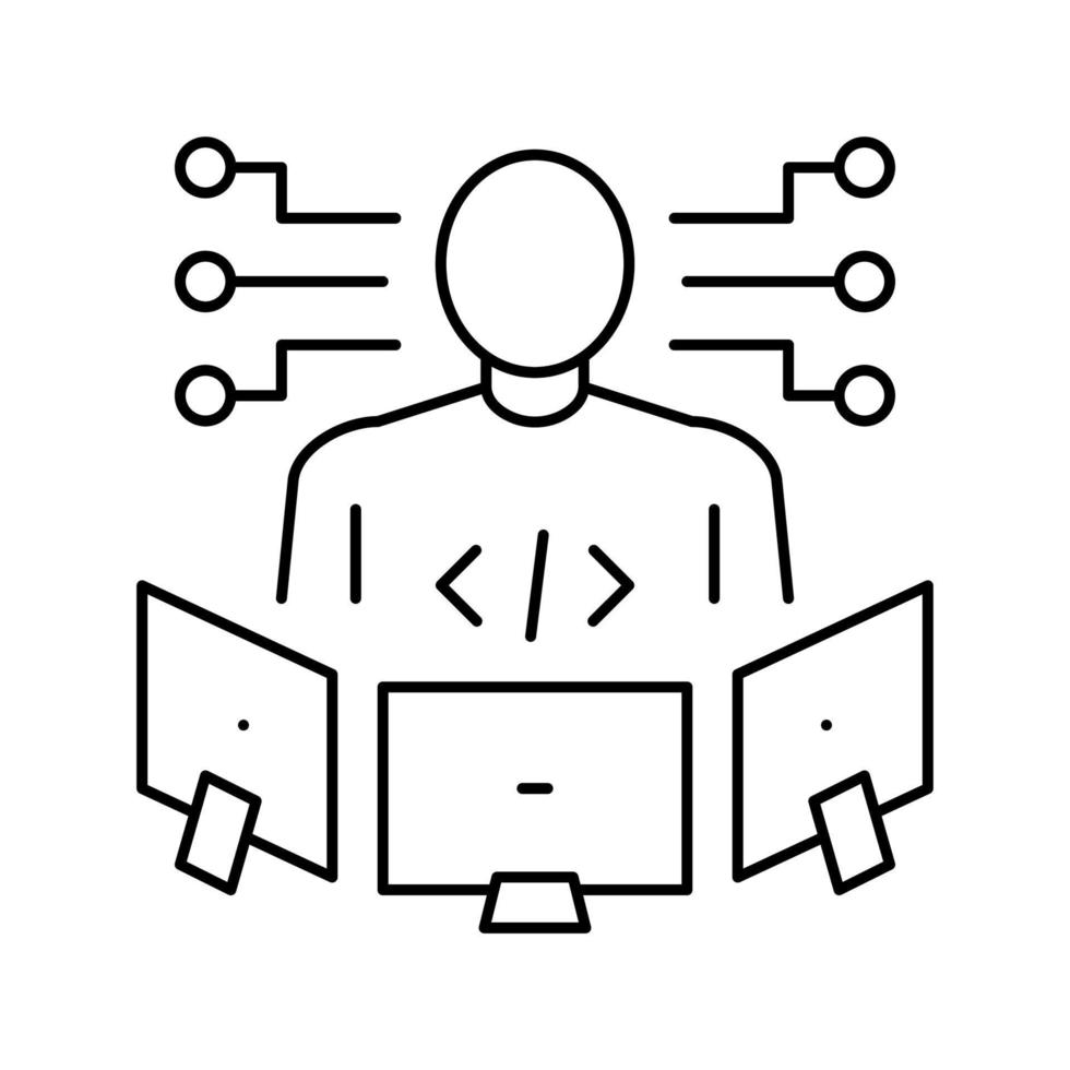 technisch expert lijn pictogram vectorillustratie vector