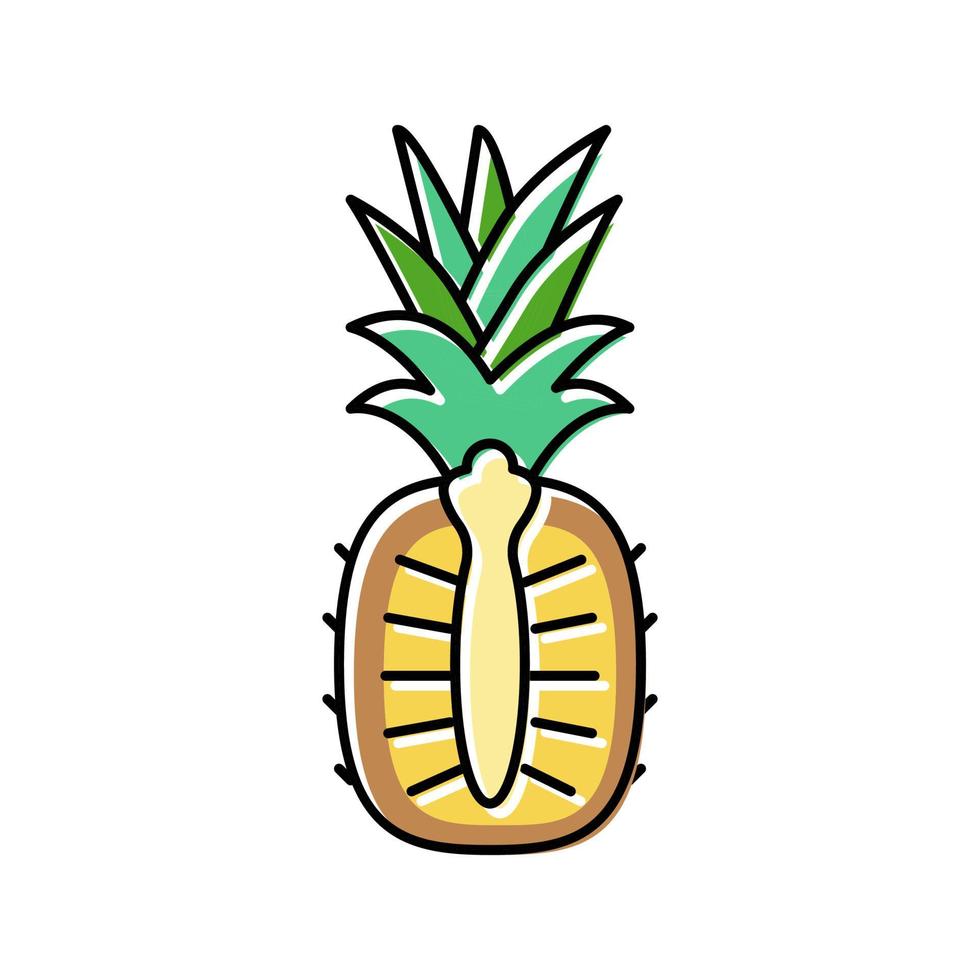 ananas geheel een besnoeiing kleur icoon vector illustratie