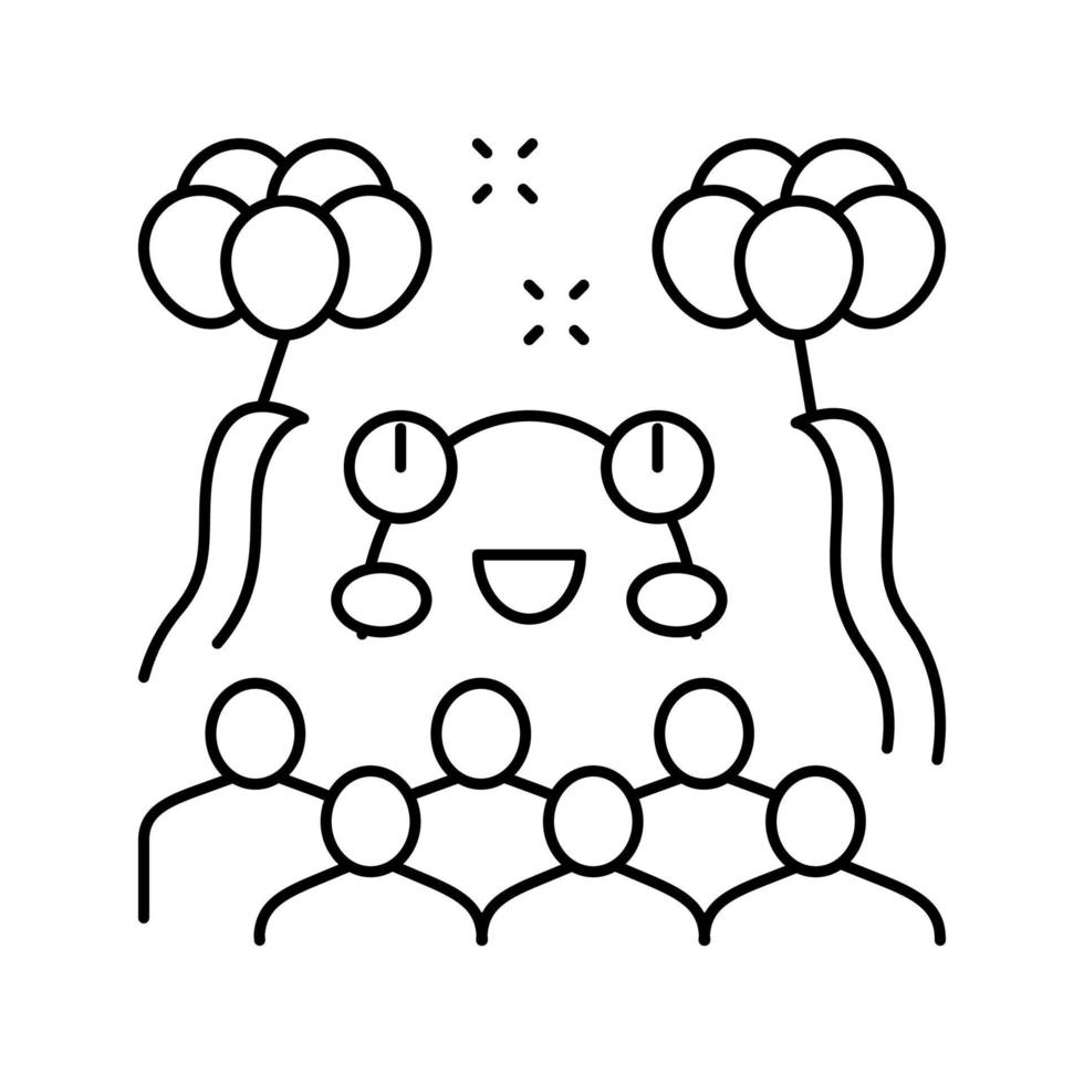 monster kinderfeestje lijn pictogram vectorillustratie vector