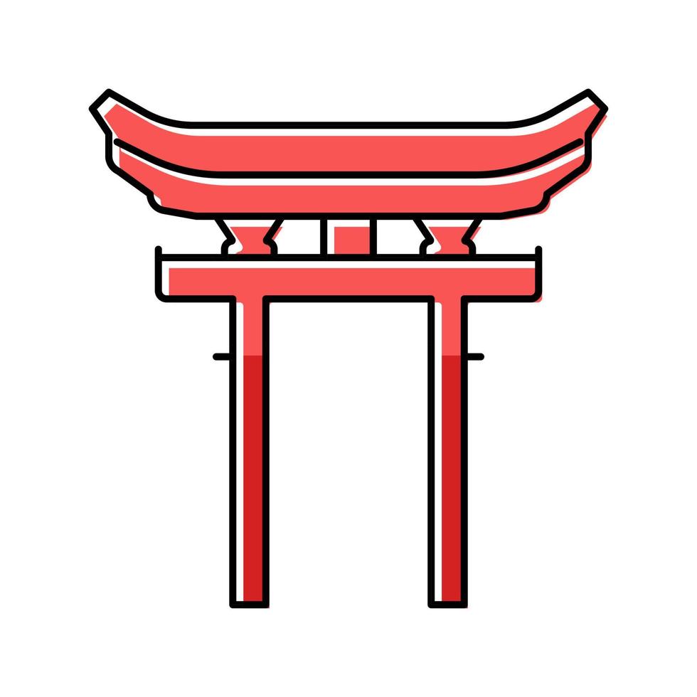 shinto religie kleur icoon vector illustratie