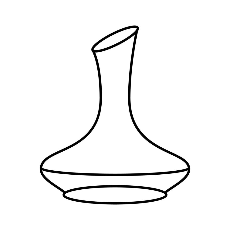 karaf alcohol wijn glas lijn icoon vector illustratie