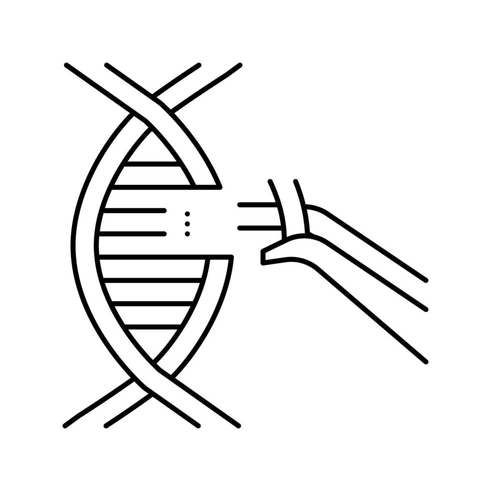modificatie en constructie genetische molecuul lijn pictogram vectorillustratie vector
