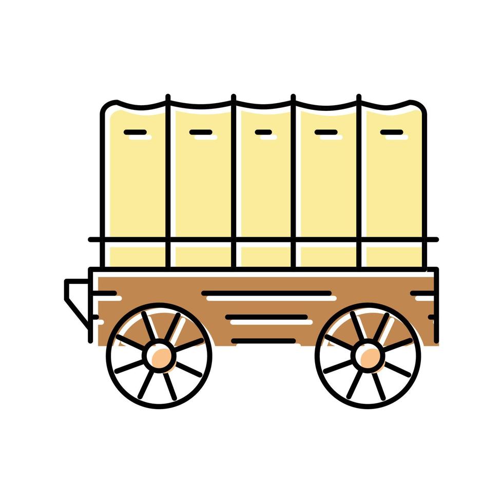 wagen aanhangwagen kleur pictogram vectorillustratie vector