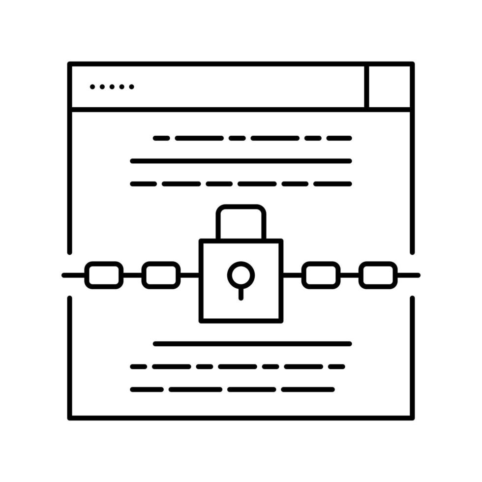 hangslot beveiligingstechnologie gereedschap lijn pictogram vectorillustratie vector