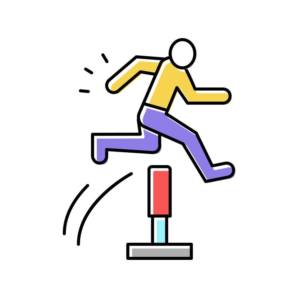 rennen en springen kleur icoon vector illustratie