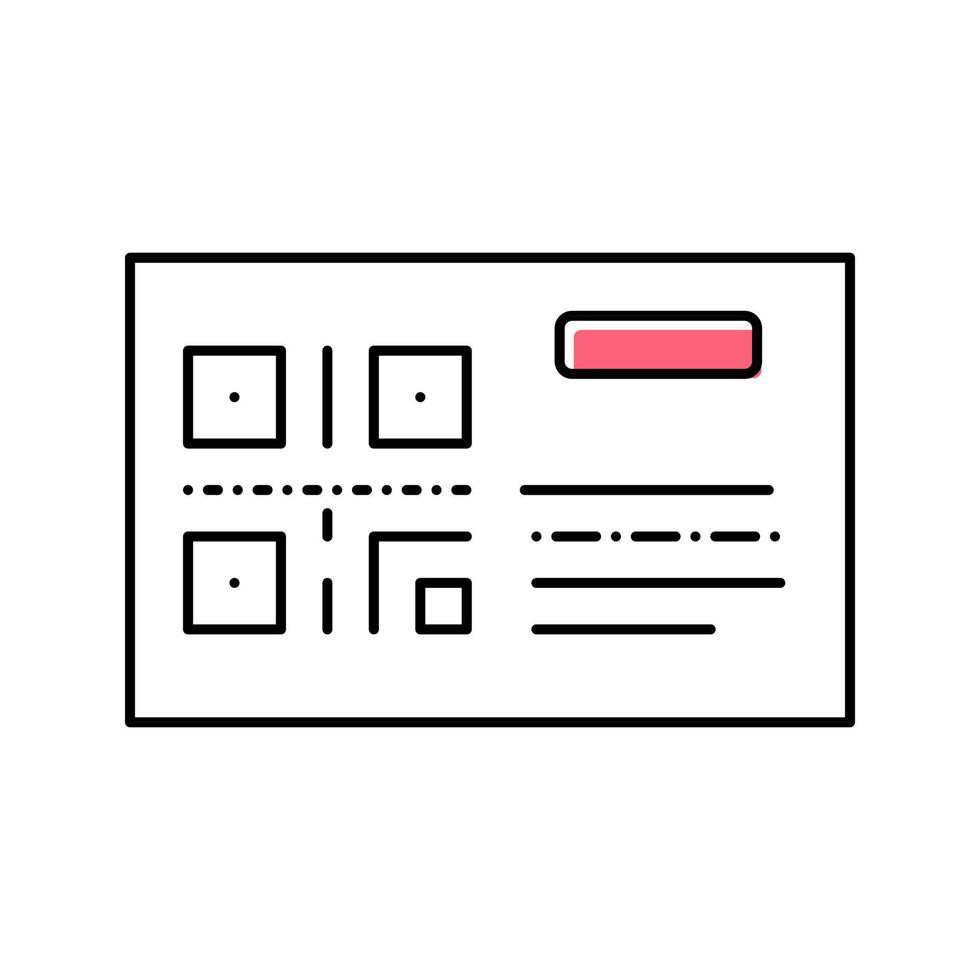 streepjescode op vervoerbewijs kleur pictogram vector geïsoleerde illustratie