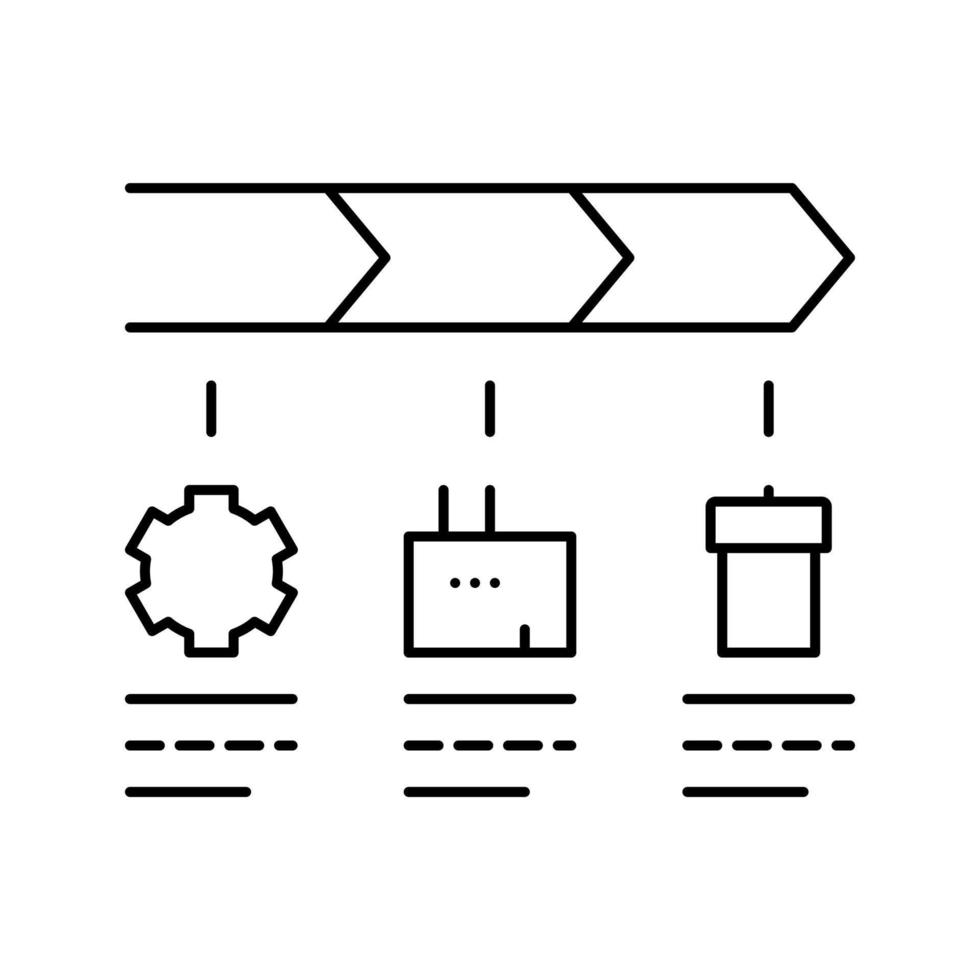 stadia van lineaire economie lijn pictogram vectorillustratie vector