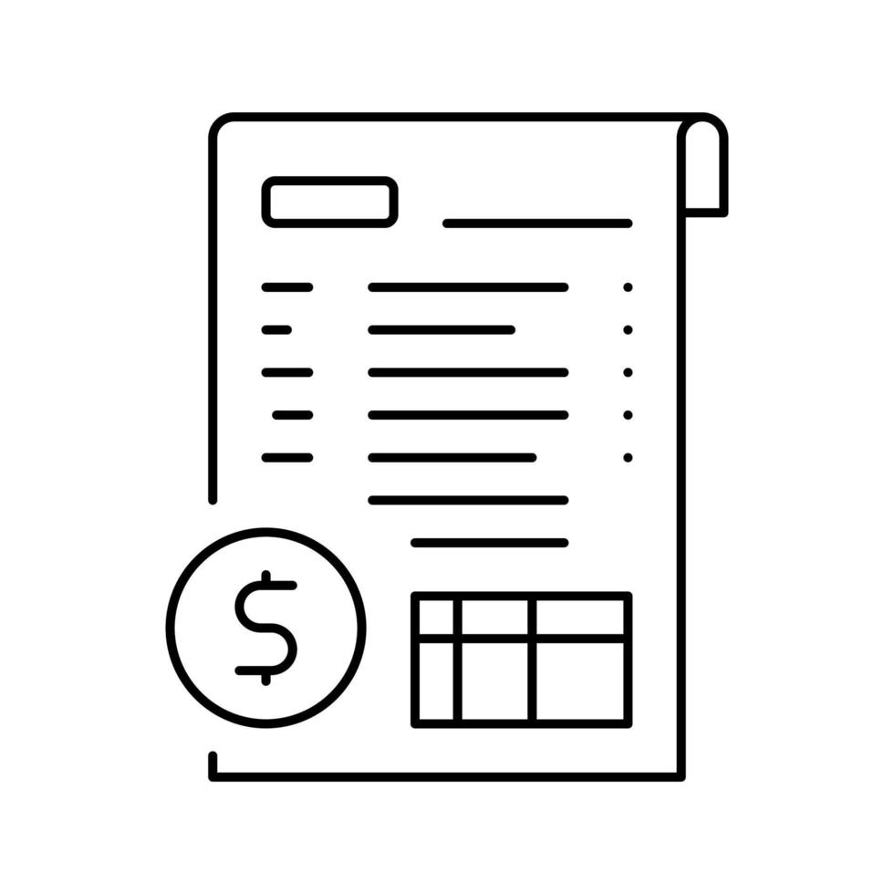 financieel rapport lijn pictogram vectorillustratie vector