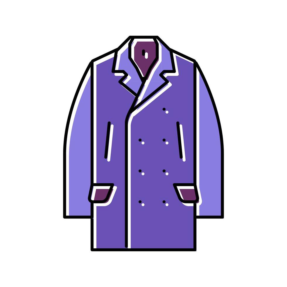 peacoat bovenkleding mannetje kleur icoon vector illustratie