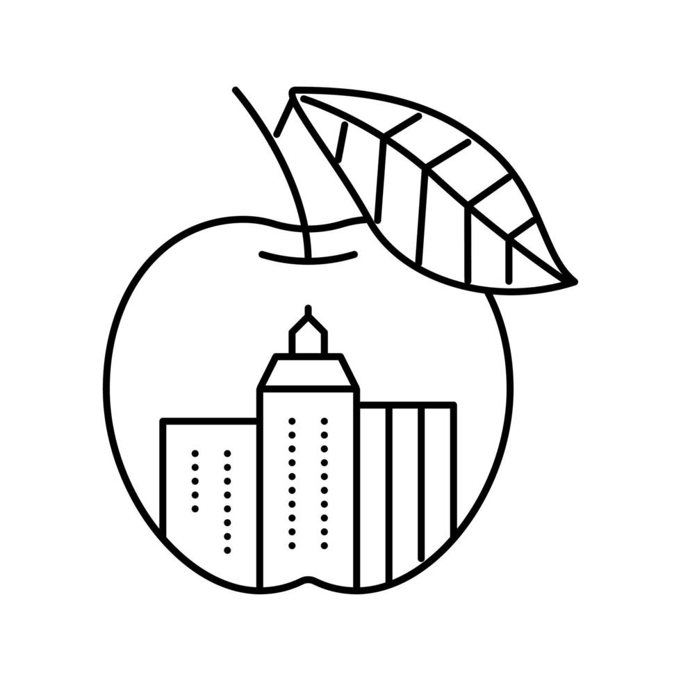 nyc grote appel lijn pictogram vectorillustratie vector