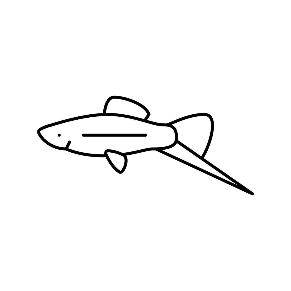 zwaardstaart vis lijn pictogram vectorillustratie vector