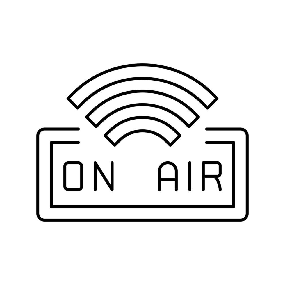 op lucht live radio podcast lijn pictogram vectorillustratie vector