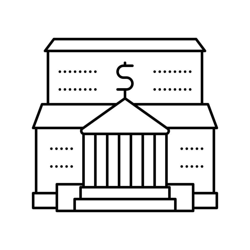 bank financiële rooilijn pictogram vectorillustratie vector