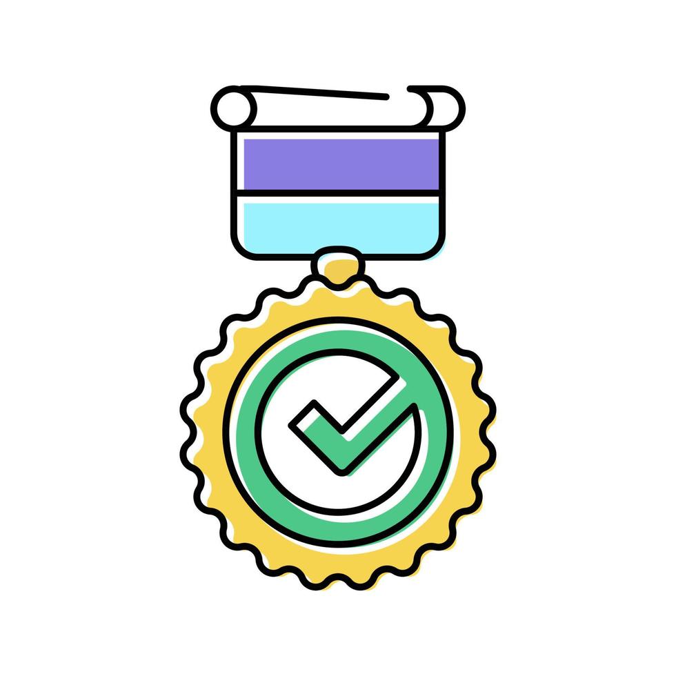 medaille kwaliteit kleur pictogram vectorillustratie vector