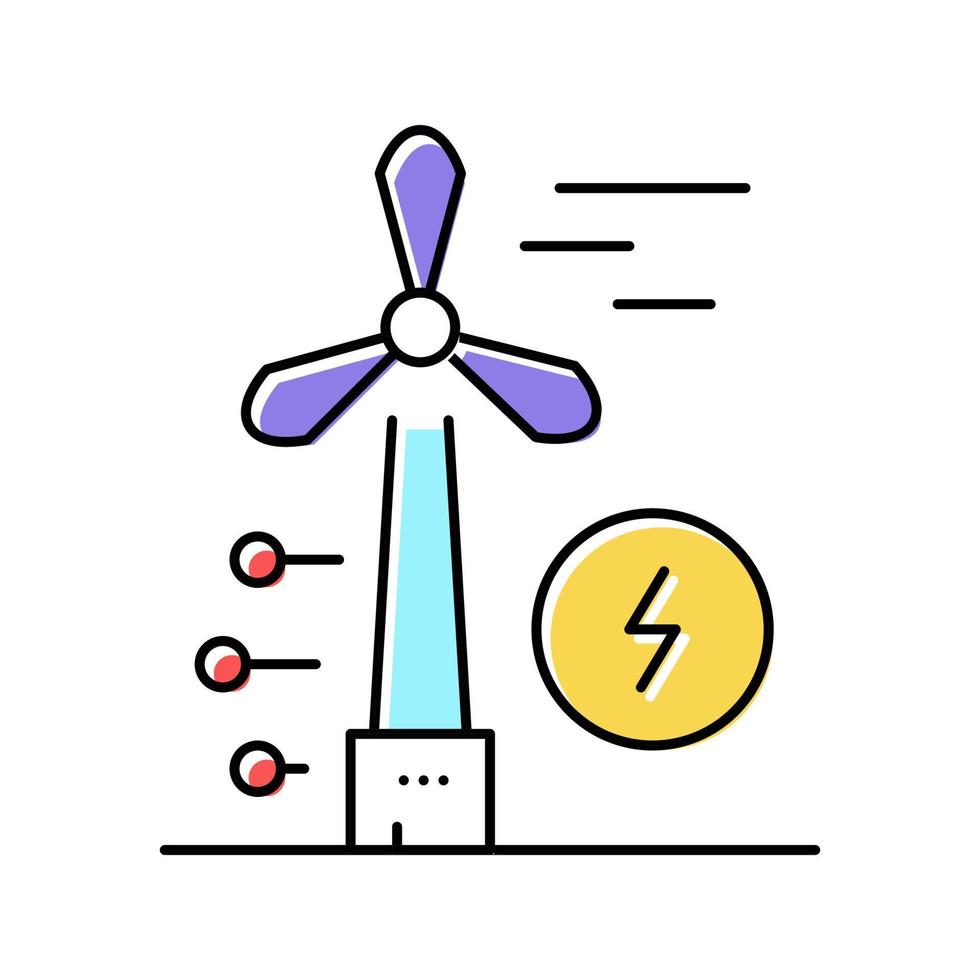 energie turbine kleur pictogram vector vlakke afbeelding