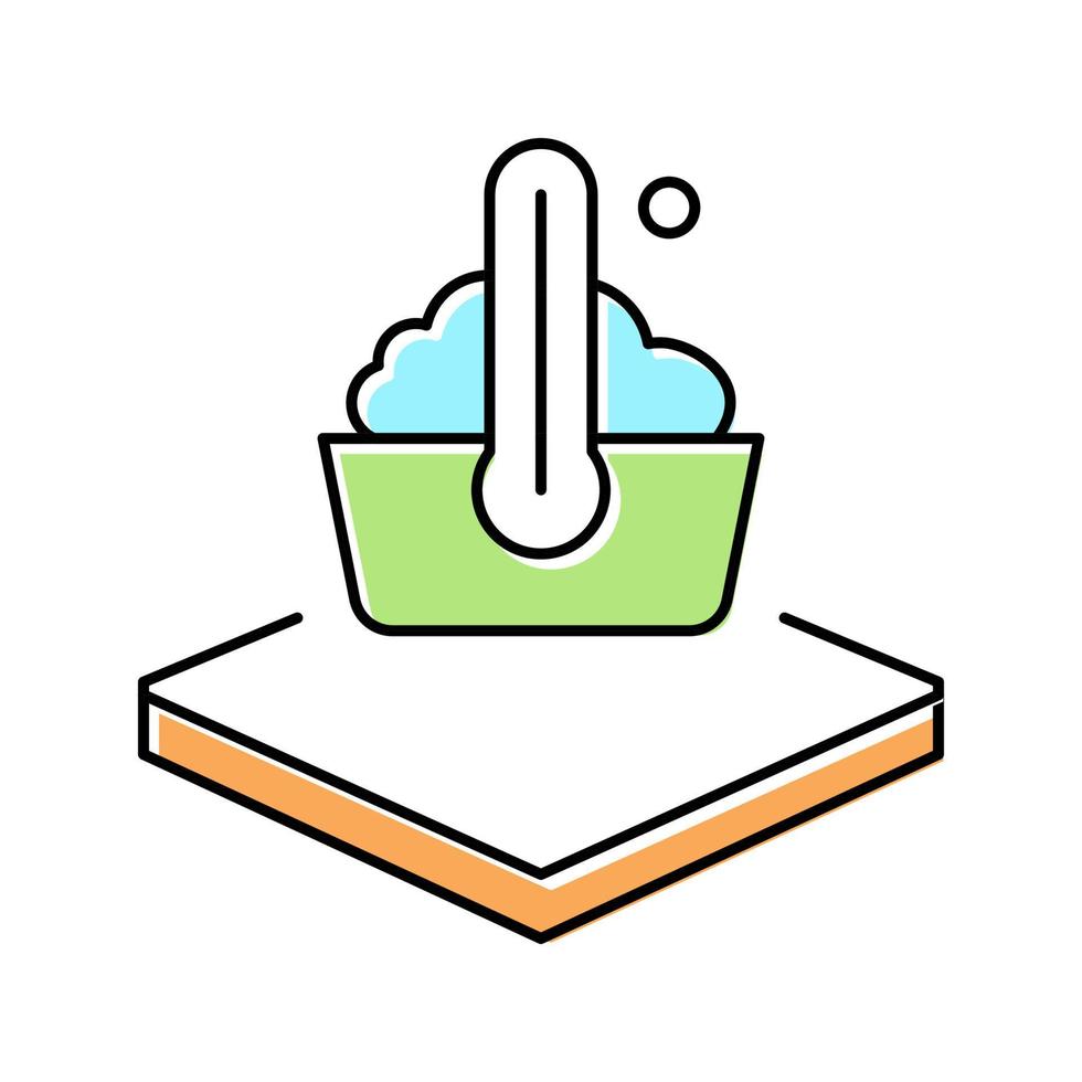 wassen temperatuur stoffen eigenschappen kleur pictogram vectorillustratie vector