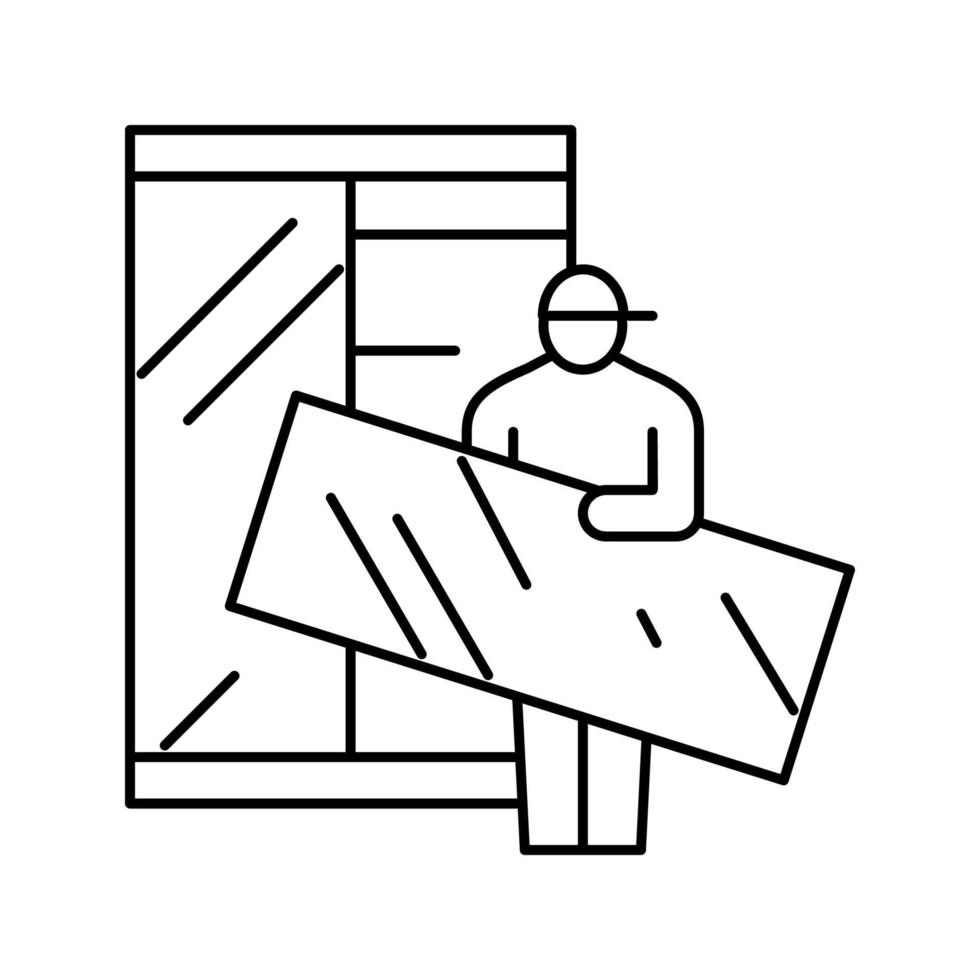 meubels monteurs lijn pictogram vectorillustratie vector