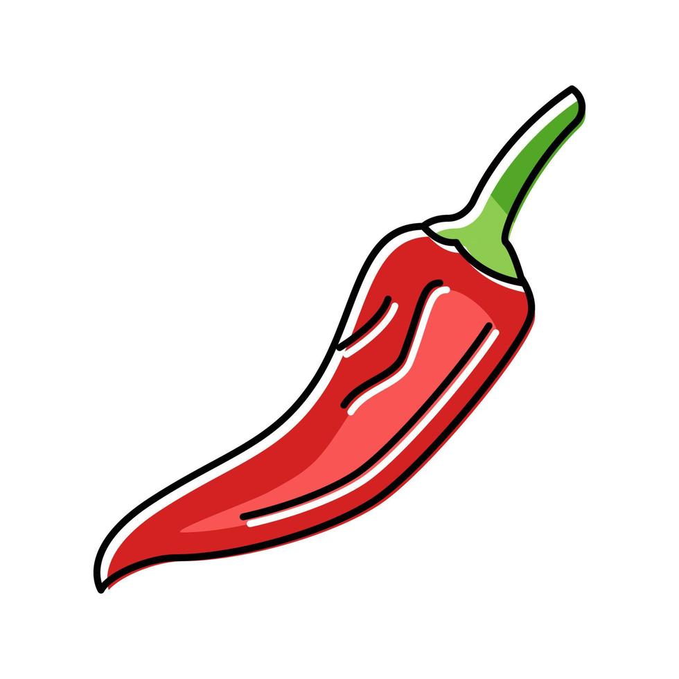 rood Chili peper kleur icoon vector illustratie
