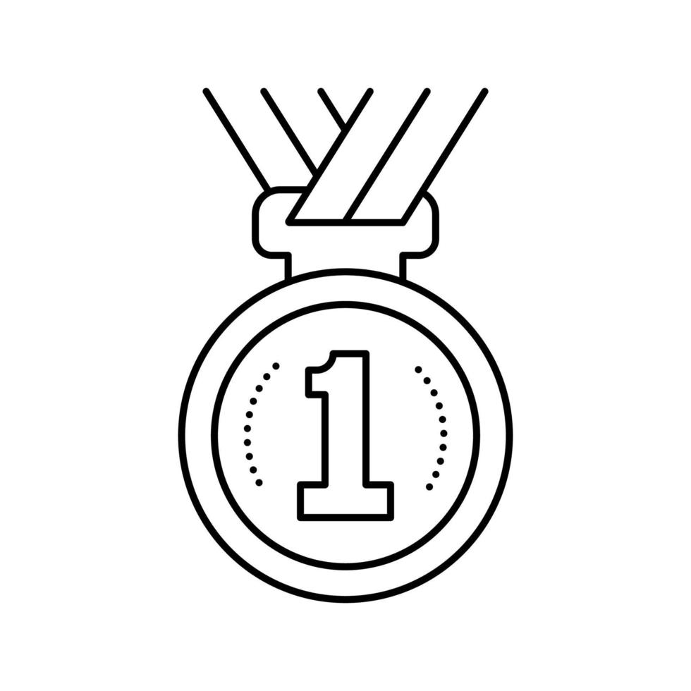 eerste plaats medaille lijn pictogram vectorillustratie vector