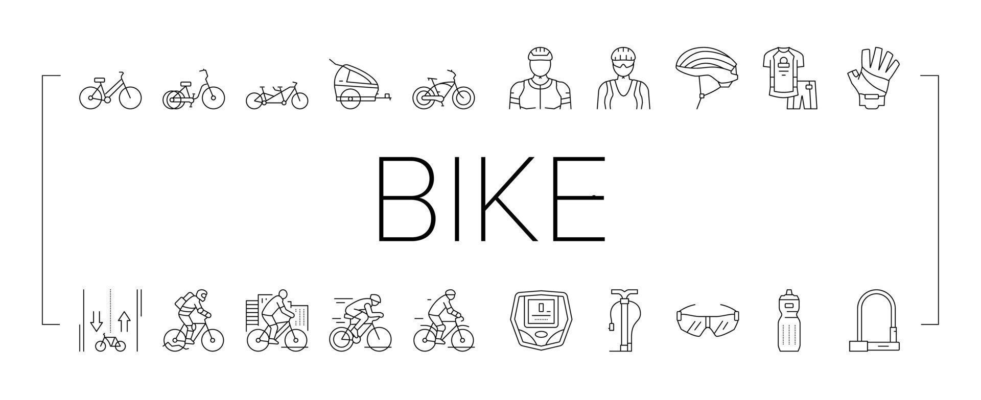 fiets transport en accessoires pictogrammen instellen vector