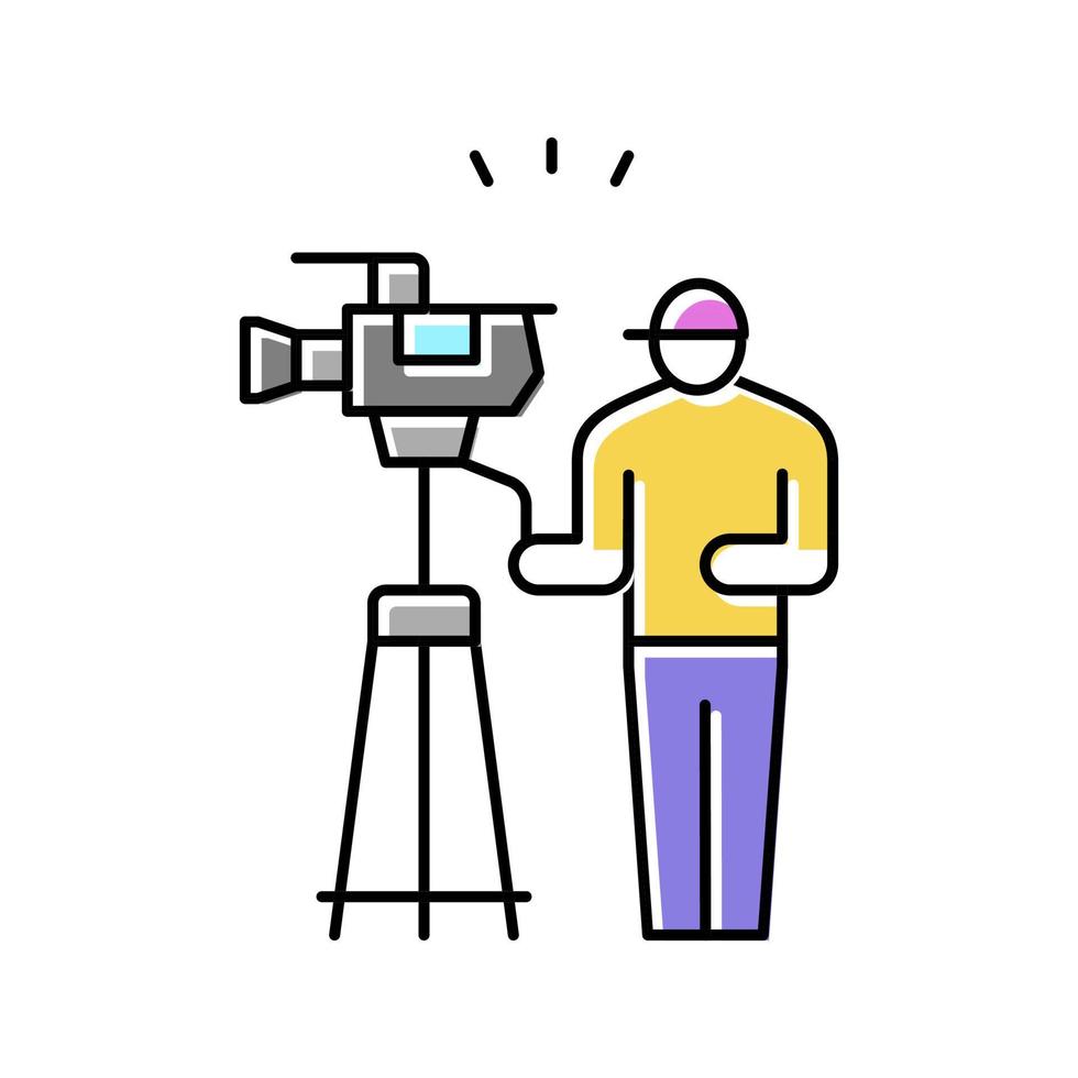 cameraman video productie film kleur icoon vector illustratie