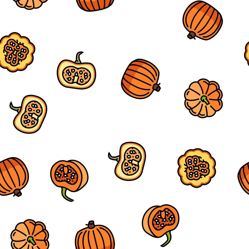 pompoen halloween herfst oranje vector naadloos patroon