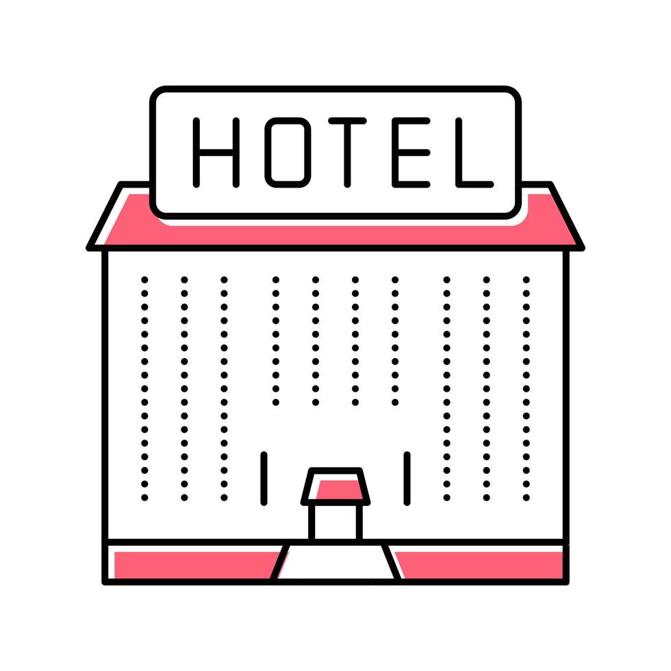 hotel gebouw kleur pictogram vectorillustratie vector