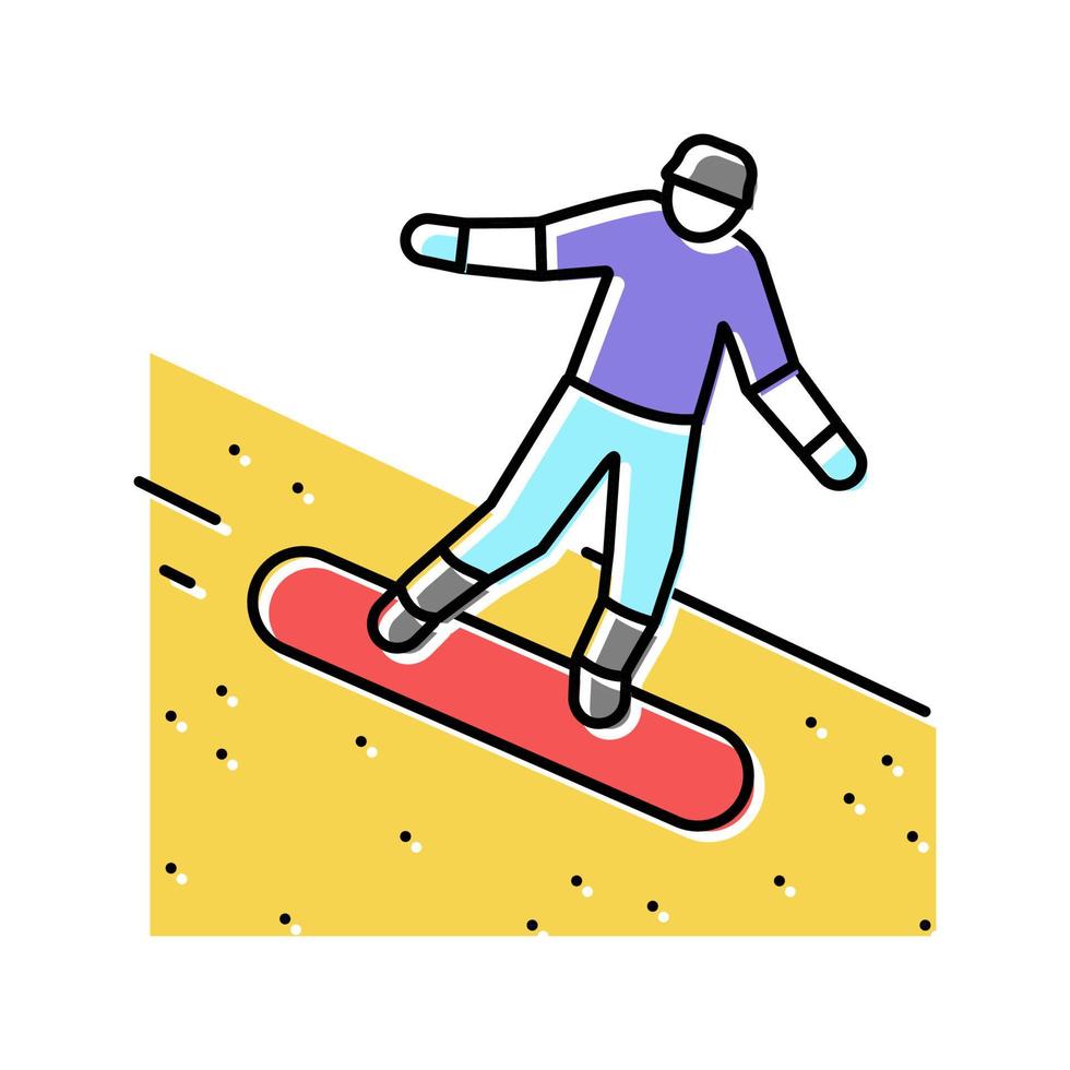 zand surfen kleur pictogram vectorillustratie vector