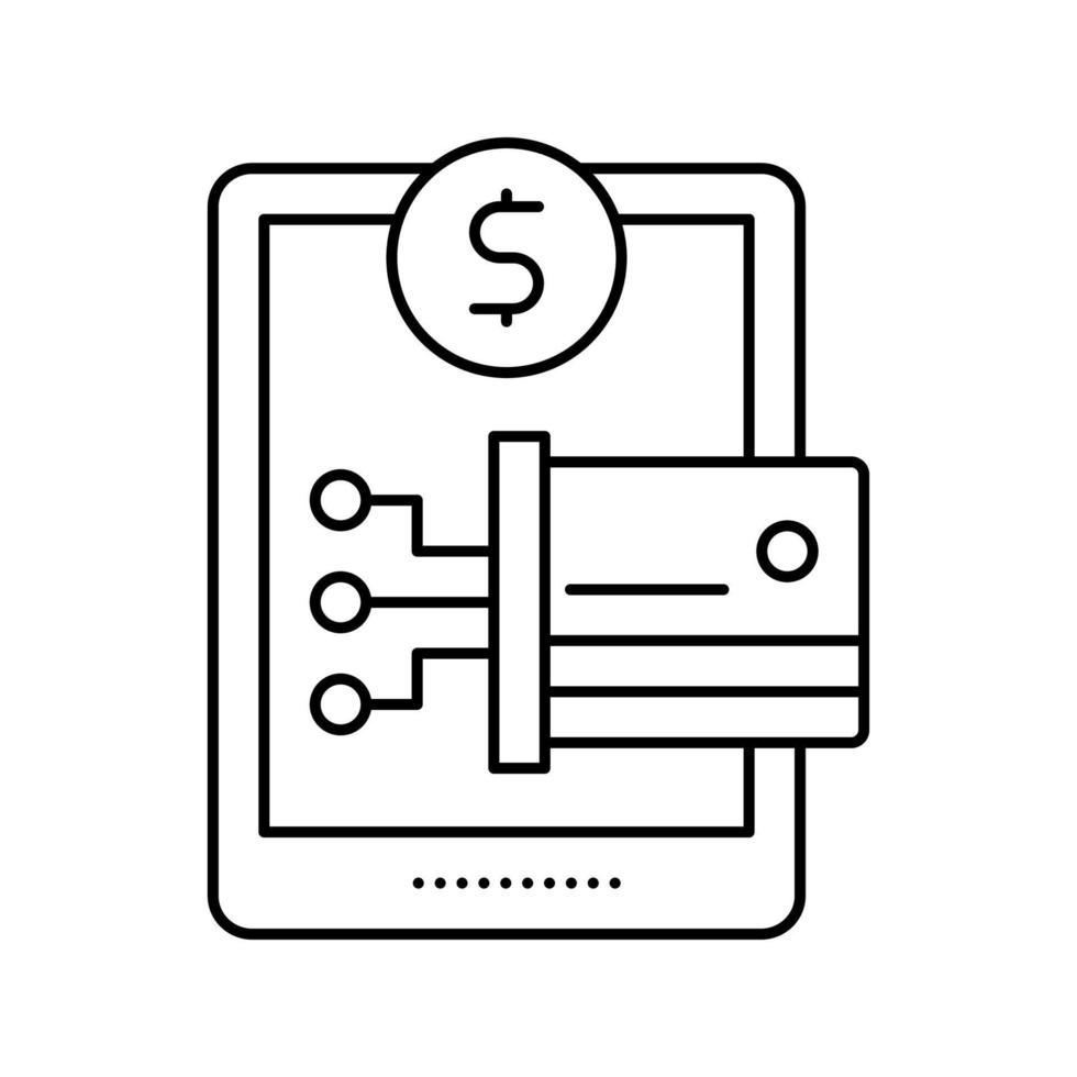 digitale technologie winkel afdeling lijn pictogram vectorillustratie vector