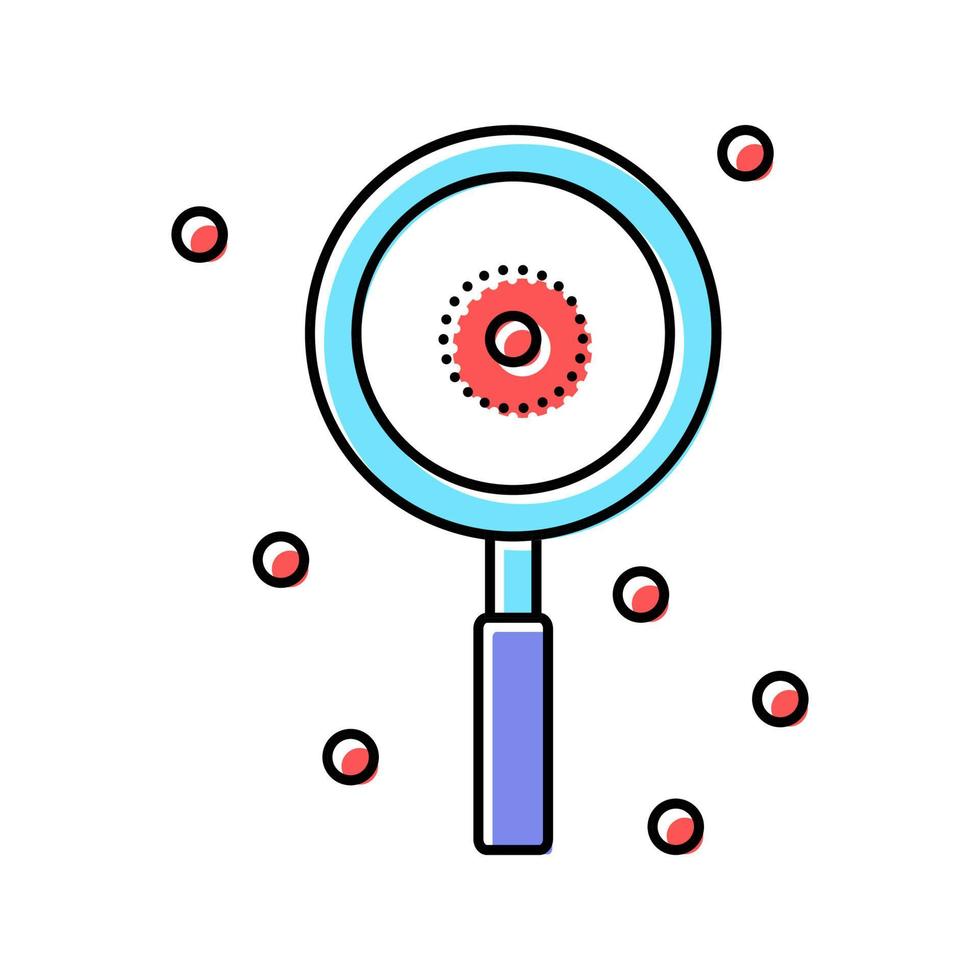 virus onderzoek kleur pictogram vectorillustratie vector