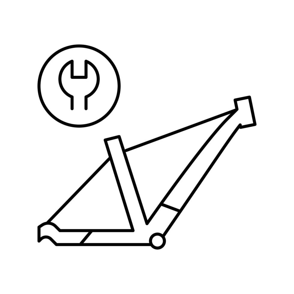 fiets frame reparatie lijn pictogram vectorillustratie vector