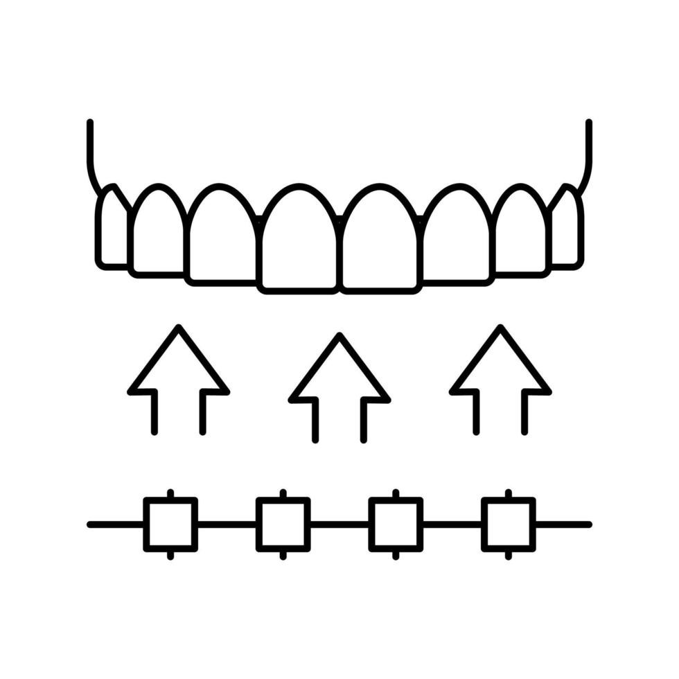 een beugel tandheelkundig zorg lijn icoon vector illustratie