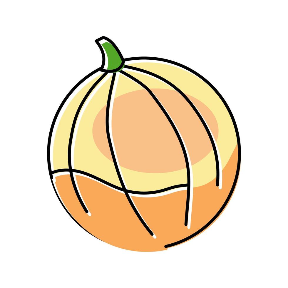 meloen ronde meloen kleur icoon vector illustratie