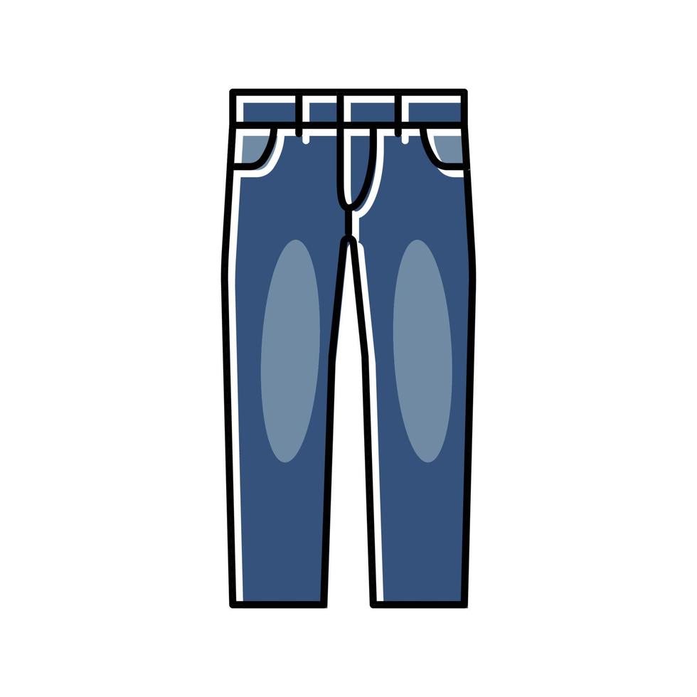 mannetje denim broek kleur icoon vector illustratie