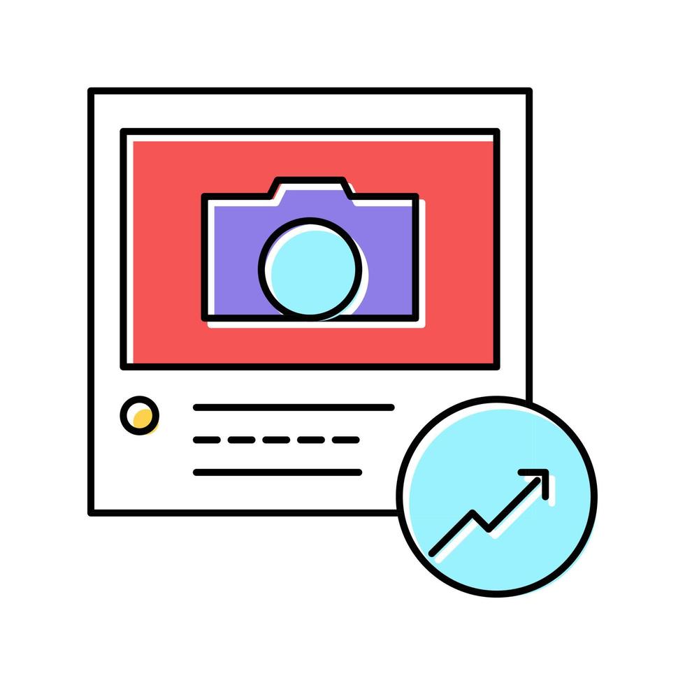 groei weergaven foto kleur pictogram vectorillustratie vector