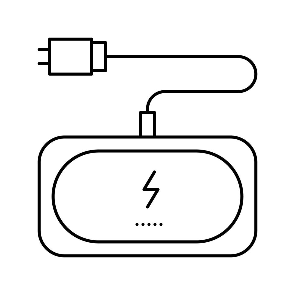 draadloos opladen pad lijn pictogram vectorillustratie vector