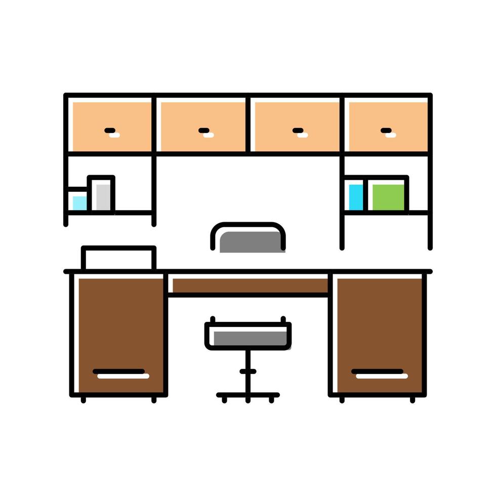 kabinet meubels kleur pictogram vectorillustratie vector