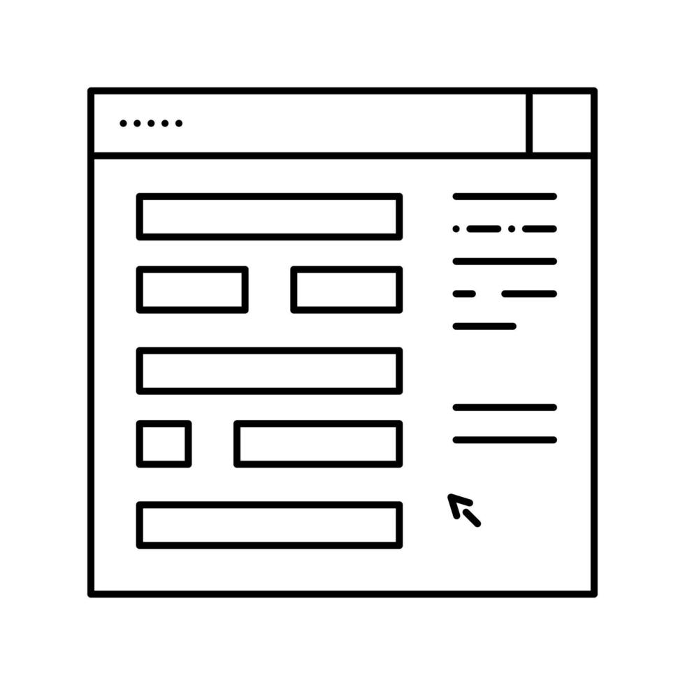 website planning lijn pictogram vectorillustratie vector