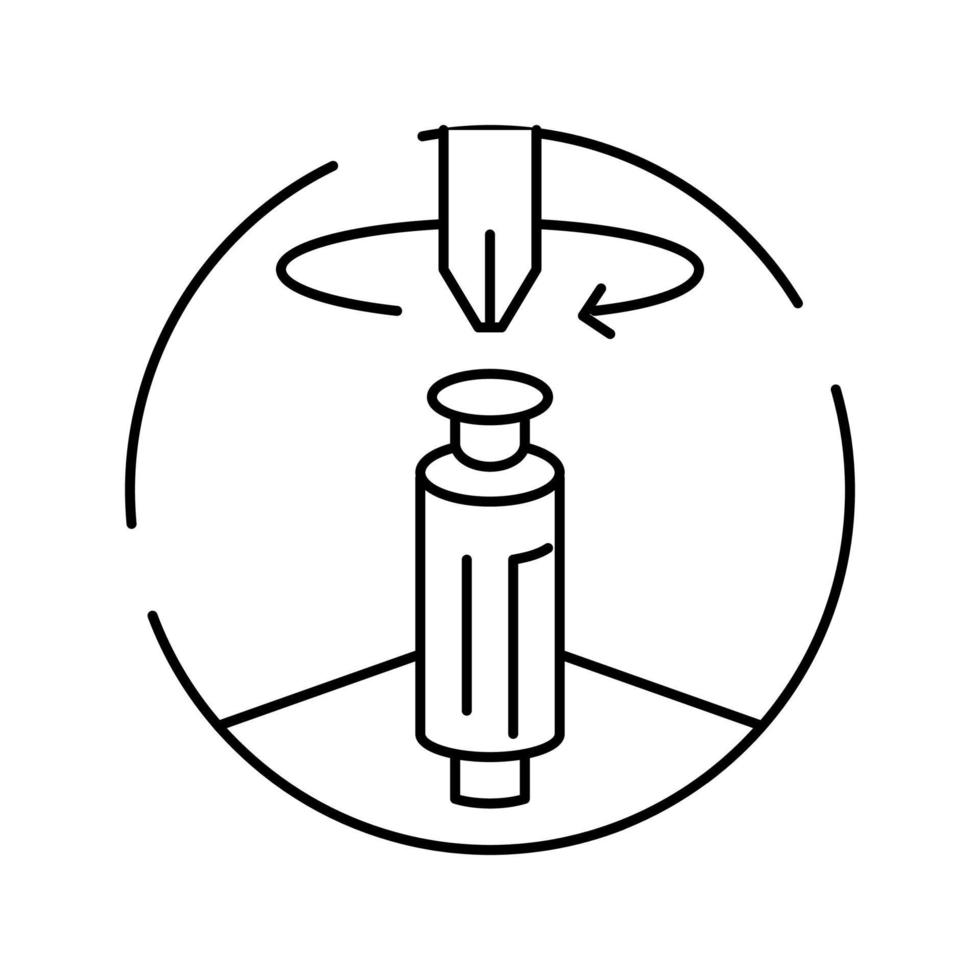 schroef met schroevedraaier bijeenkomst meubilair lijn icoon vector illustratie