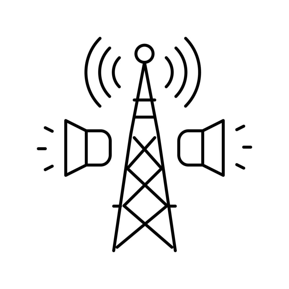 radio-uitzending lijn pictogram vectorillustratie vector