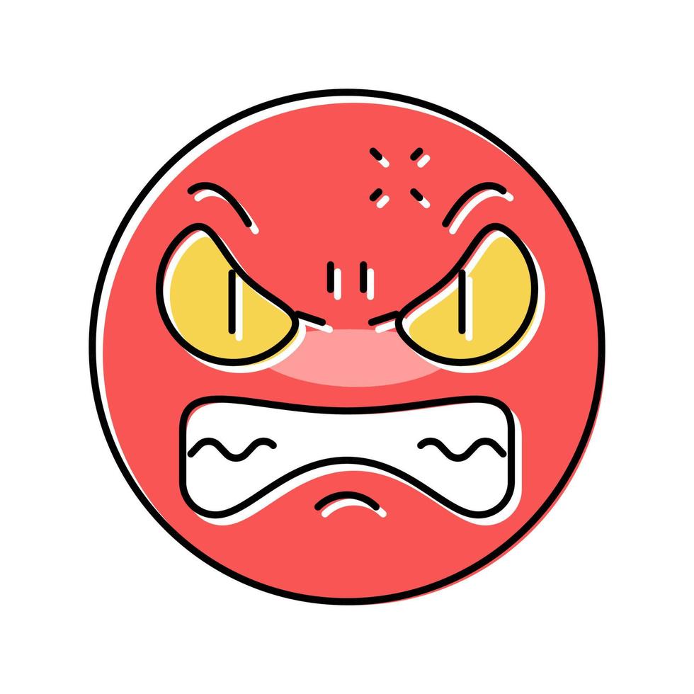 boos emoji kleur icoon vector illustratie